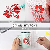 Vista 6 de HTVRONT Vinilo permanente rojo – Rollo de vinilo rojo permanente adhesivo rojo brillante de 12 pulgadas x 14 pies compatible con máquina de corte