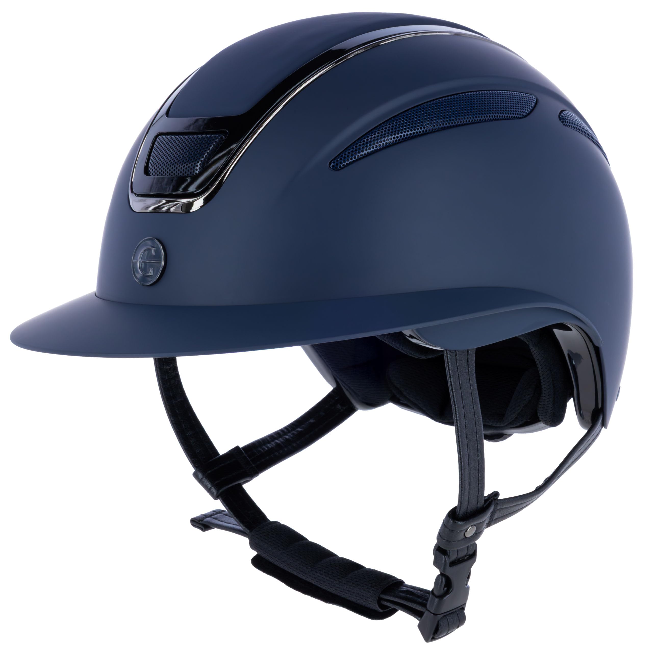 Covalliero Casco da equitazione Elite Polo, donna e bambino, blu, circonferenza testa 59-61 cm, resistente agli urti, con polo, con sistema di ventilazione