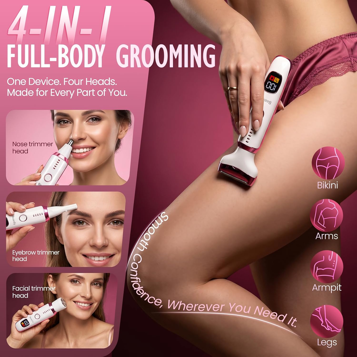 Electric Razor for Women 2026 New Model Travel Size，White Pink