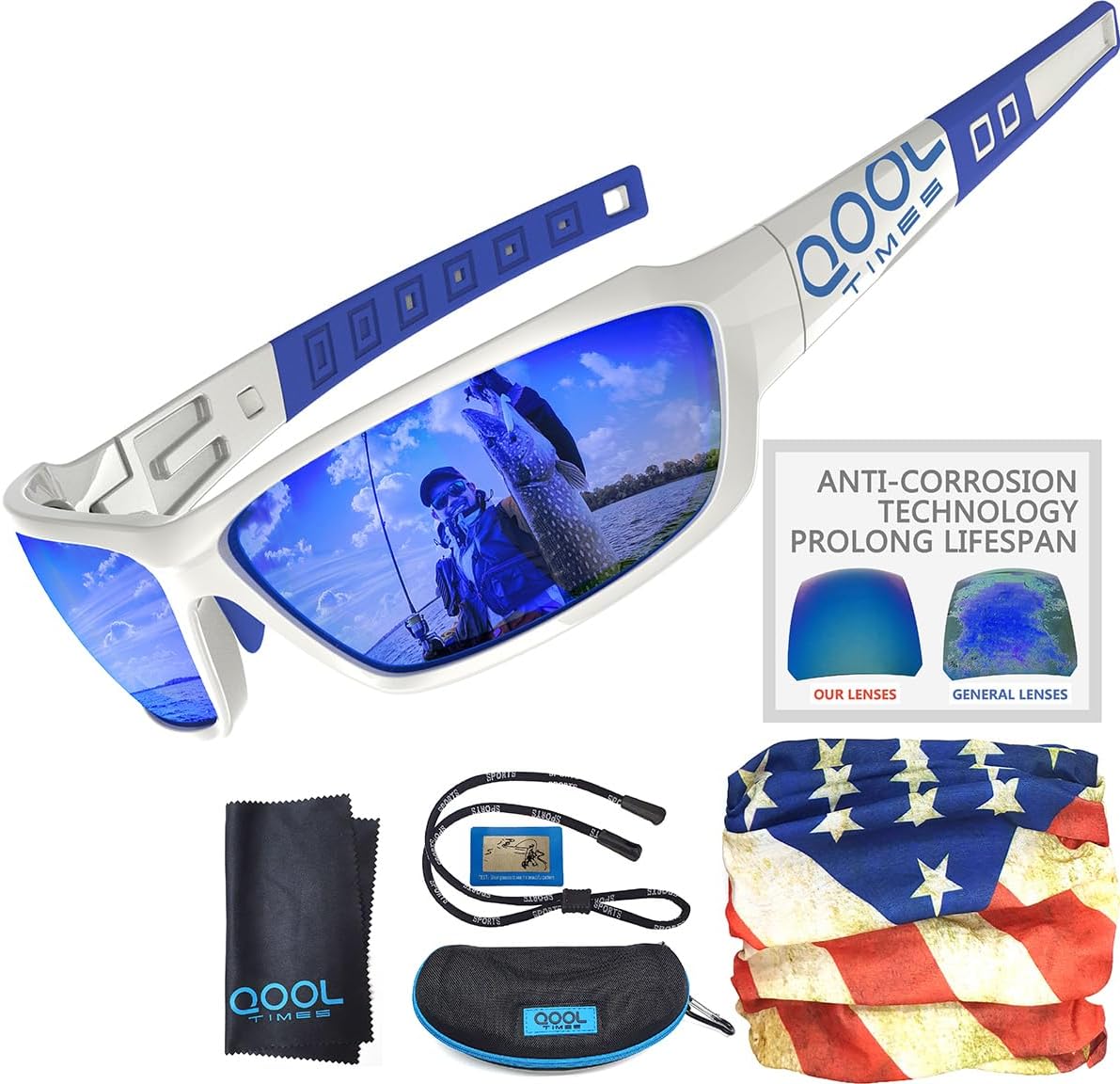 Polarized Fishing Sunglasses for Men Women, Adjustable Nose Pad, UV400, EMS TR90, ideal for Driving Running Golfing Cycling