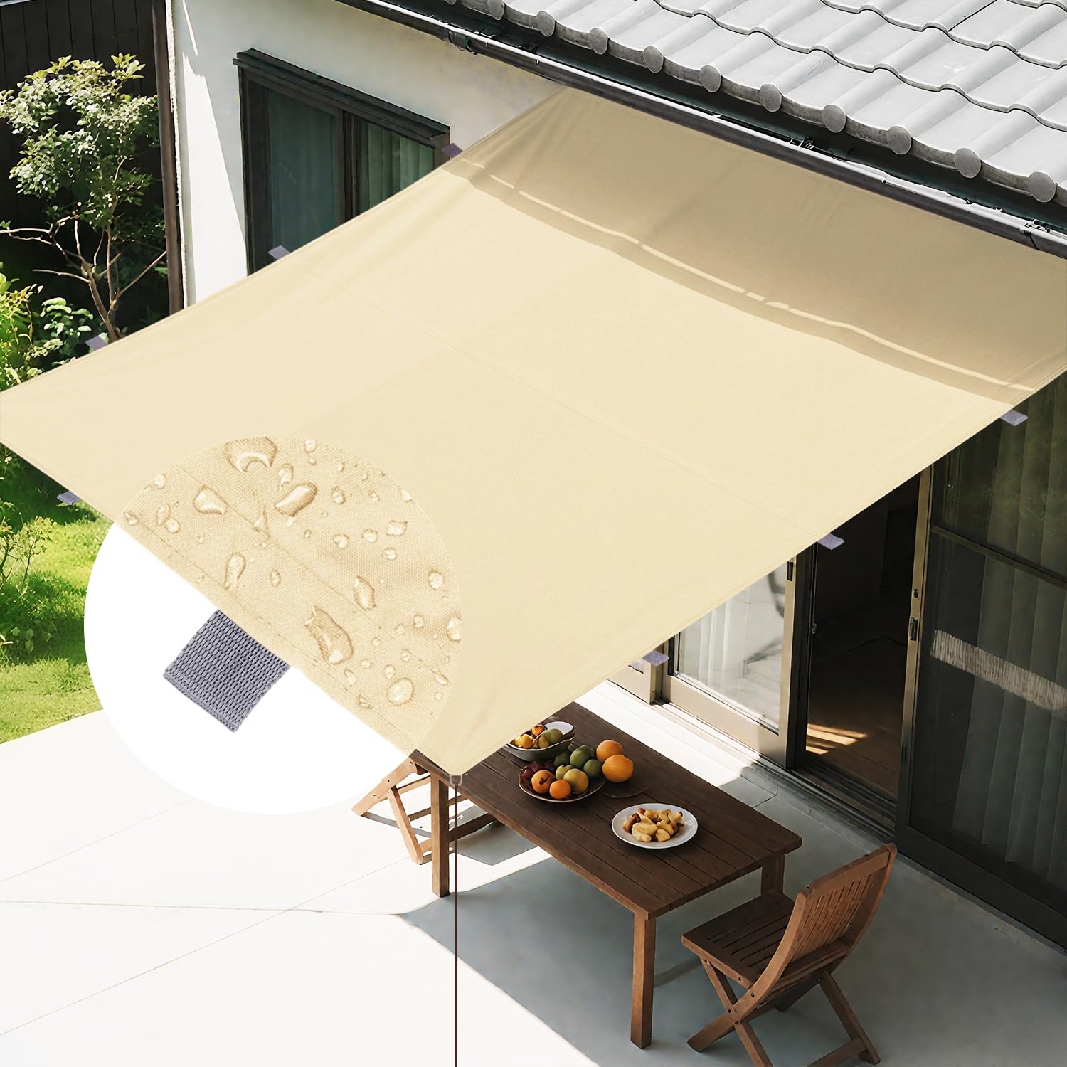 よかけんページ Amazon | XiaZ 改良版 日除け 雨よけ シェード 屋外 3*5M 撥水加工