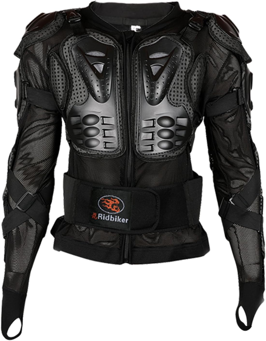 Ridbiker Motorcycle Full Body Armor Protector Removable Racing Jacket Motocross Spine Chest Motocross Protective Shirt (Black, M)