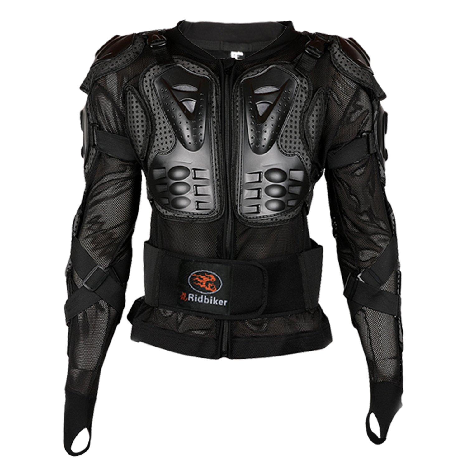 Ridbiker Motorcycle Full Body Armor Protector Removable Racing Jacket Motocross Spine Chest Motocross Protective Shirt Black XXXL