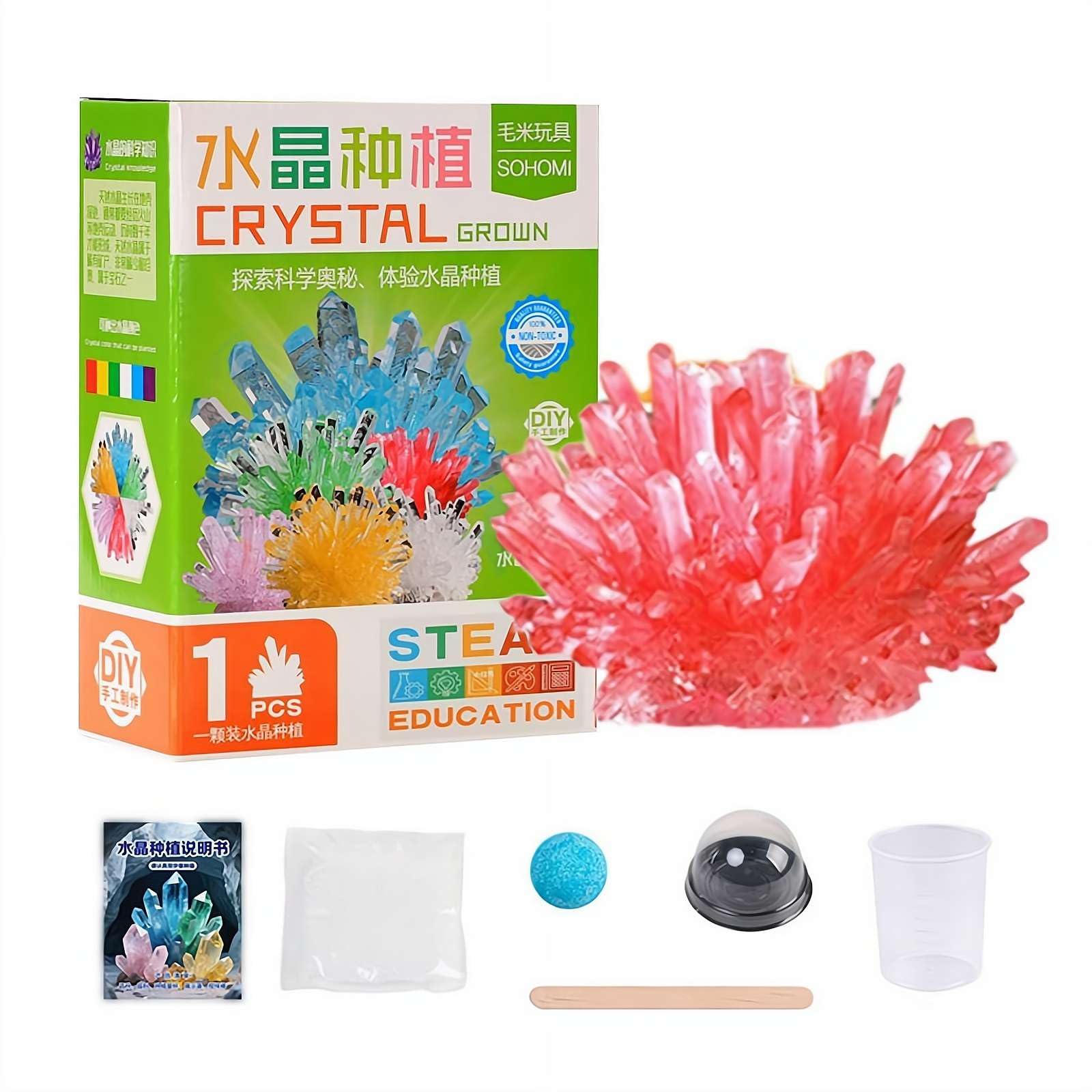 Crystal Growing Kit for Kids, DIY Crystal Science Experiment Set for Boys and Girls Ages 6-12,Educational Chemistry Kit,Fun Science Lab Gift for Kids