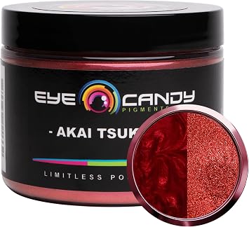 Eye Candy Pigments Premium True Red Mica Powder - Akai Tsuki Red 50gr - for Epoxy, Resin, Soap, Paint, Woodworking, Acrylic Pouring, Bath Bombs, Fishing Lures - DIY Arts and Crafts Additive