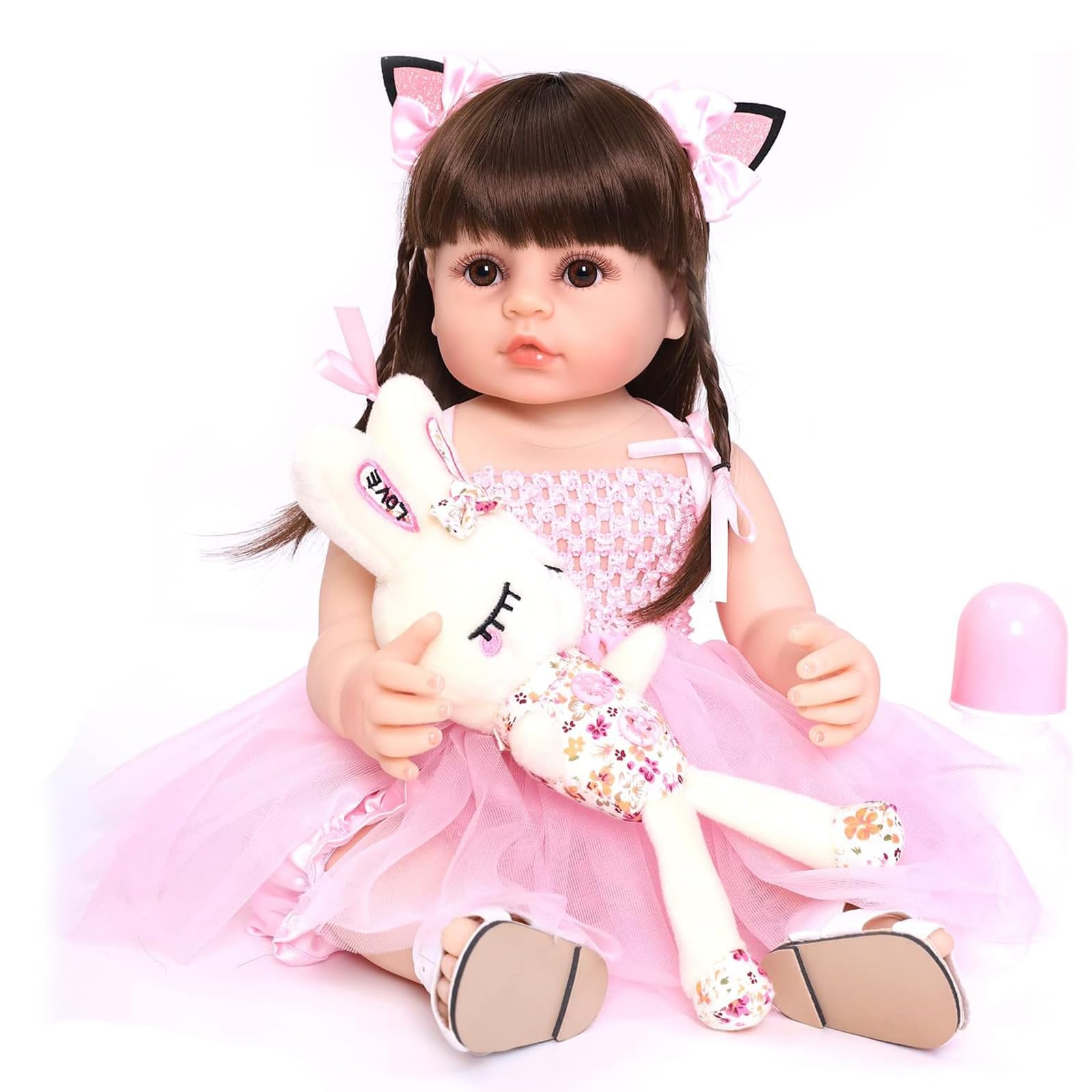 SYP 22 Pollici Bambole Reborn Femmina Realistico Reborn Bambola Tutta in Silicone Che Sembrano Vere Giocattolo Per Fatto a Mano Ragazzi e Ragazze Regali di Natale Reborn Regalo（Bambole Reborn 55 cm）