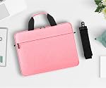 Laptop Case Shoulder Bag for 14 Inch MacBook Pro, 15 Inch Macbook Pro/Air, 14-15 Inch Laptop Computer, Protective Polyester Computer Portable Bag Briefcase with Handle, Pink