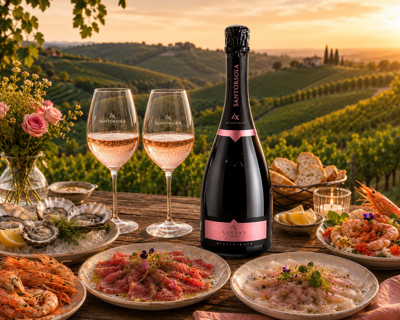 Sant'Orsola Prosecco D.O.C. Rosè LX Brut Millesime Sec Vin Petillant Italien Set de 6 Bouteilles x 75 cl, 750 milliliters