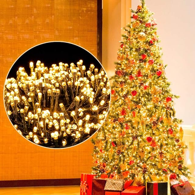 Ulinek LED Fairy String Lights Outdoor/Indoor, 1000 LED 25M Warm White Christmas Light Decoration Plug in Ambiance Lighting IP44 8 Modes Christmas Lights for Tree Garden Patio Balcony Bedroom