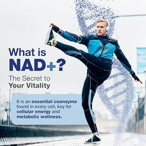 Miniatura 2 de Suplemento NAD+ de 1000 mg de alta absorción, apoya la energía, la salud celular, la función cerebral y el envejecimiento saludable, fórmula pura de