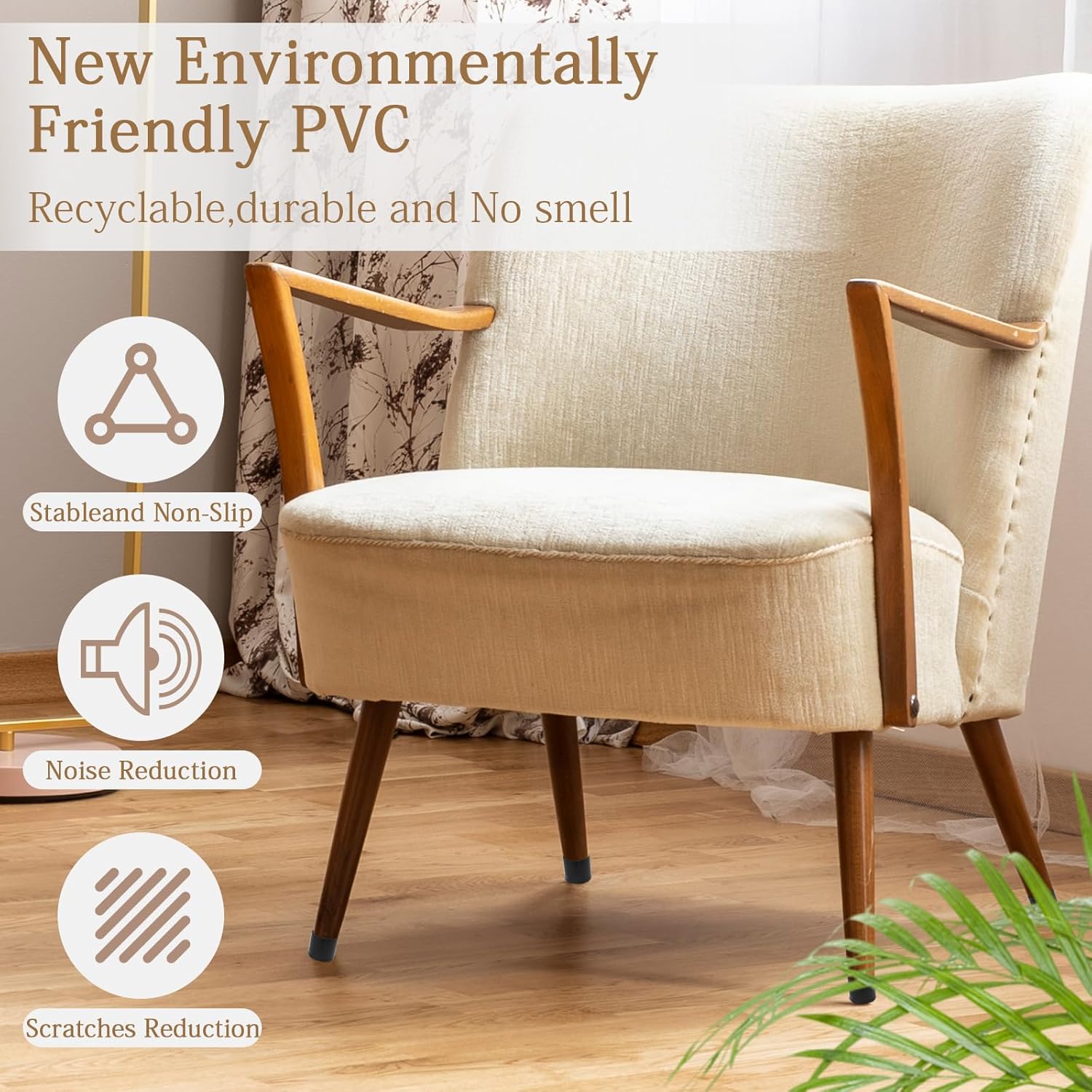 Murtenze 32PCS Round Rubber Furniture Leg Caps, 1"(25mm) Chair Table Leg Covers Floor Protectors, Chair Leg End Caps for Furniture, Chair, Table