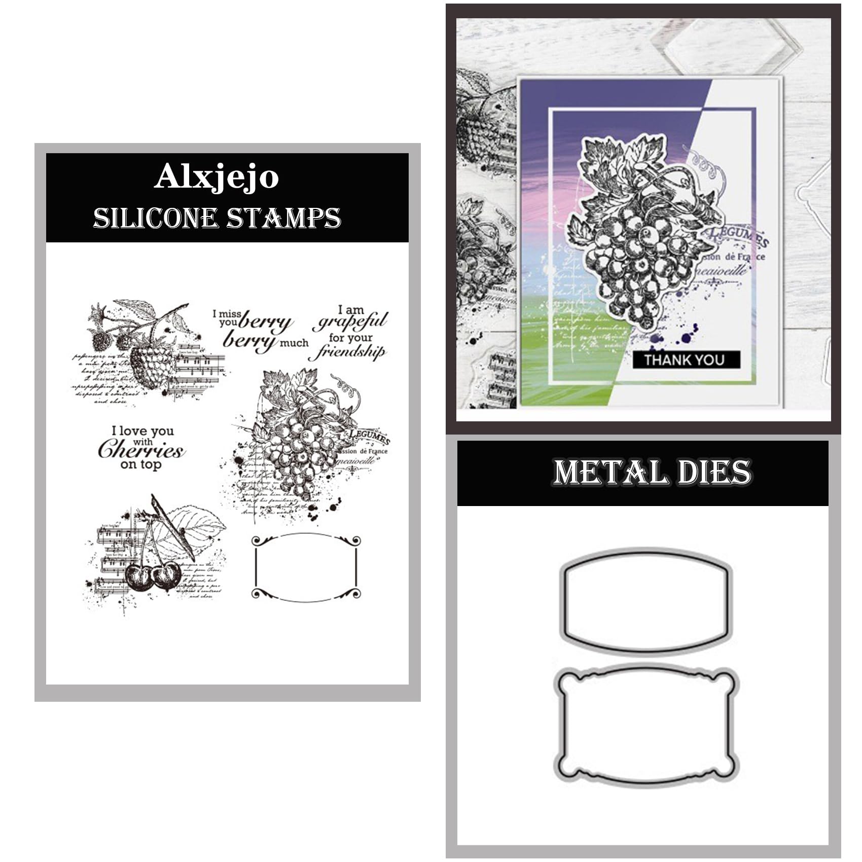 Alxjejo Cutting Dies and Stamps Set 2024-2025-2026,Stamps and die for Card Making for DIY Birthdays, Thanksgiving Day, Valentine's Day, Scrapbooking, Art Craft, Festivals Greeting Card Album