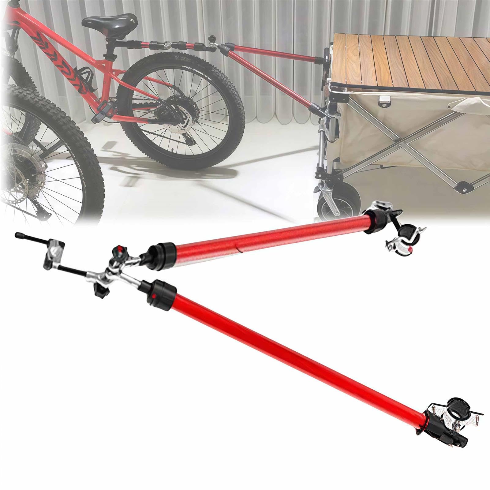 Anhängerkupplung für Fahrradanhänger für Gartenwagen und tragbaren Gebrauch, Premium-Edelstahl-Design