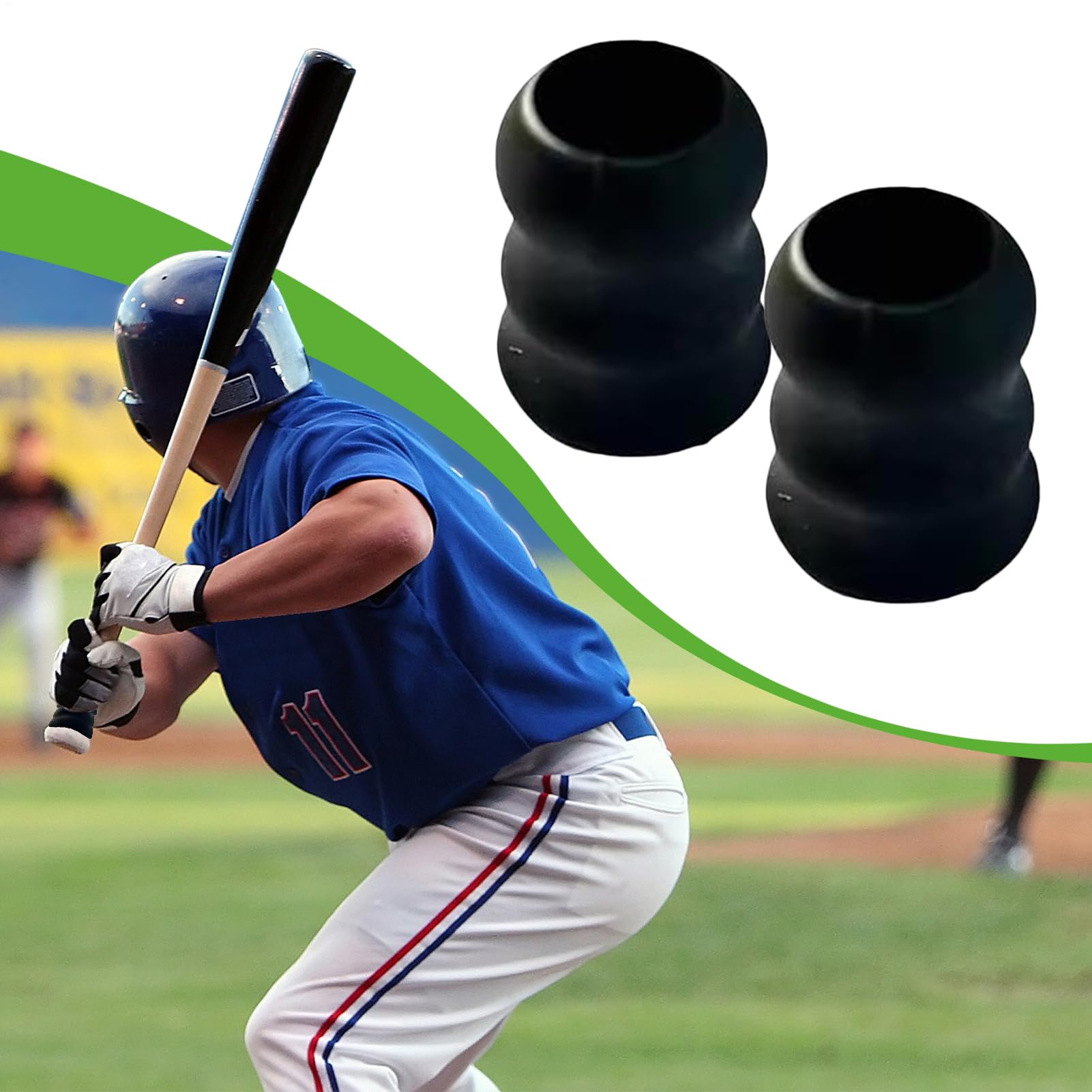 Genérico Envoltura Agarre béisbol, empuñaduras - Agarre Silicona 2X sin Deslizamiento, reemplazo Deportes la Cubierta Protectora Base, | empuñaduras, 2X Cubiertas 2 Paquetes, Manga