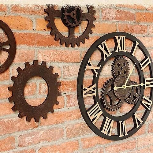 Miniatura 4 de Wall Clock Industrial Wind Retro Personality Living Room Wall Clock Watch Gears Creative Restaurant Murals Decorative Wall Hanging Bar 50 * 50cm