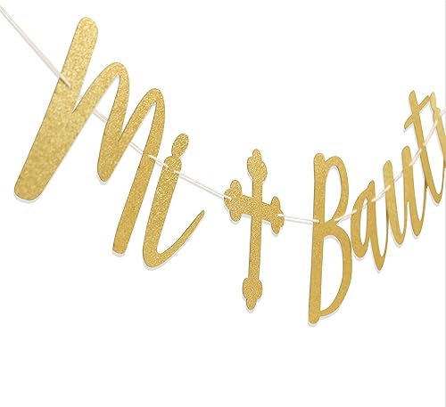 Miniatura 6 de Cartel Mi Bautizo – Cartel de «God Bless, Baptism & First Comunion Banner para niñas y niños, decoración de baby shower