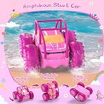 Fast Direct Charging Remote Control Cars for Kids, Amphibious Rc Cars with LED Lights 360° Rotation Stunts Cars 2.4Ghz 15km/h 4WD All Terrain RC Trucks for Boys Girls Aged 3+