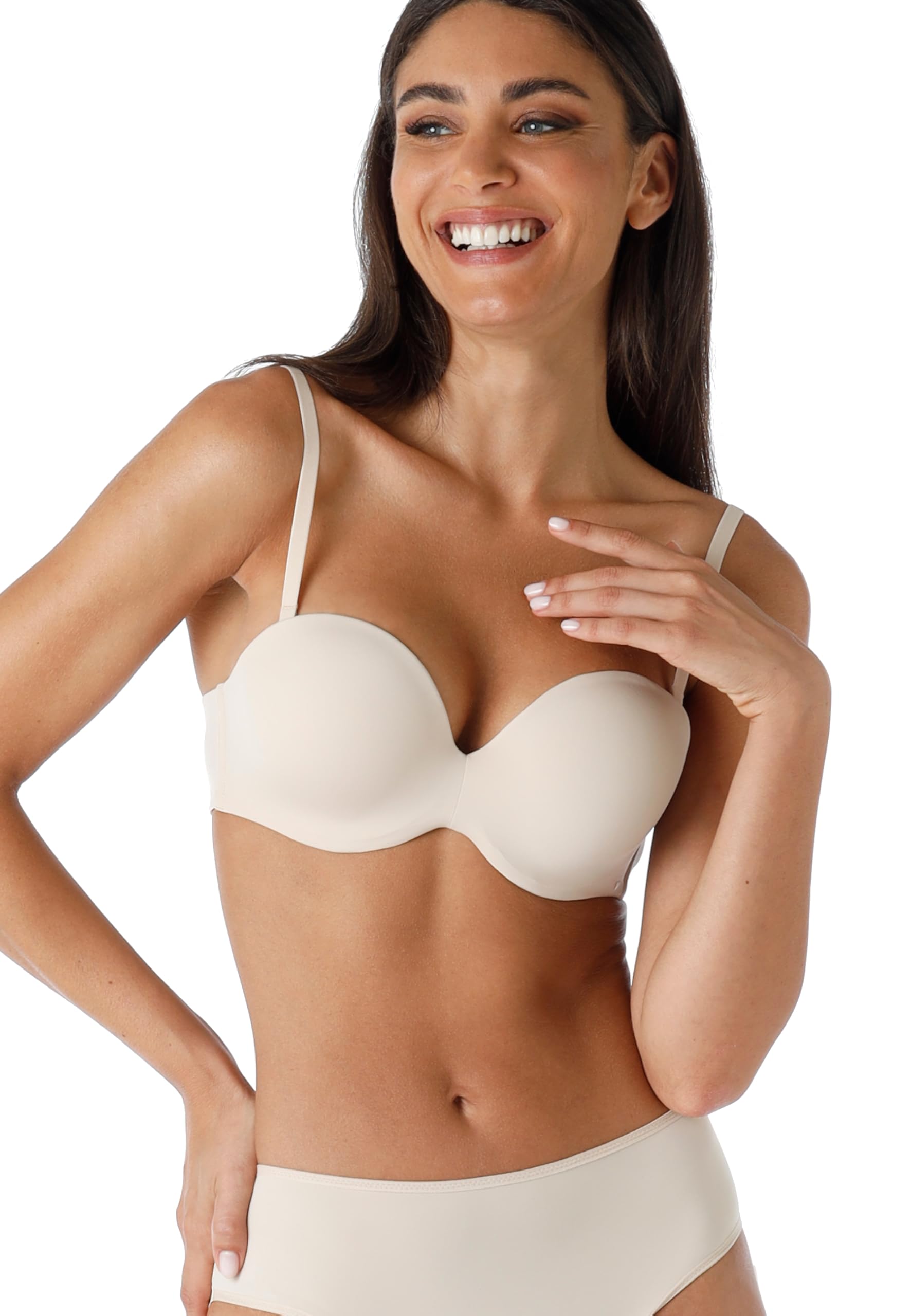 Lovable Reggiseno Balconcino Imbottito | Multifunzione: Senza Spalline, Incrociabili e Allacciatura al Collo Scollo Profondo | Invisible Secret Donna