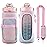 Half Gallon Water Bottle with Sleeve & Strap 64 OZ Motivational Water Bottles with Straw Large Wide Mouth Water Jug with Time Marker for Fitness, Gym and Outdoor Sports, Leak-proof & BPA Free,