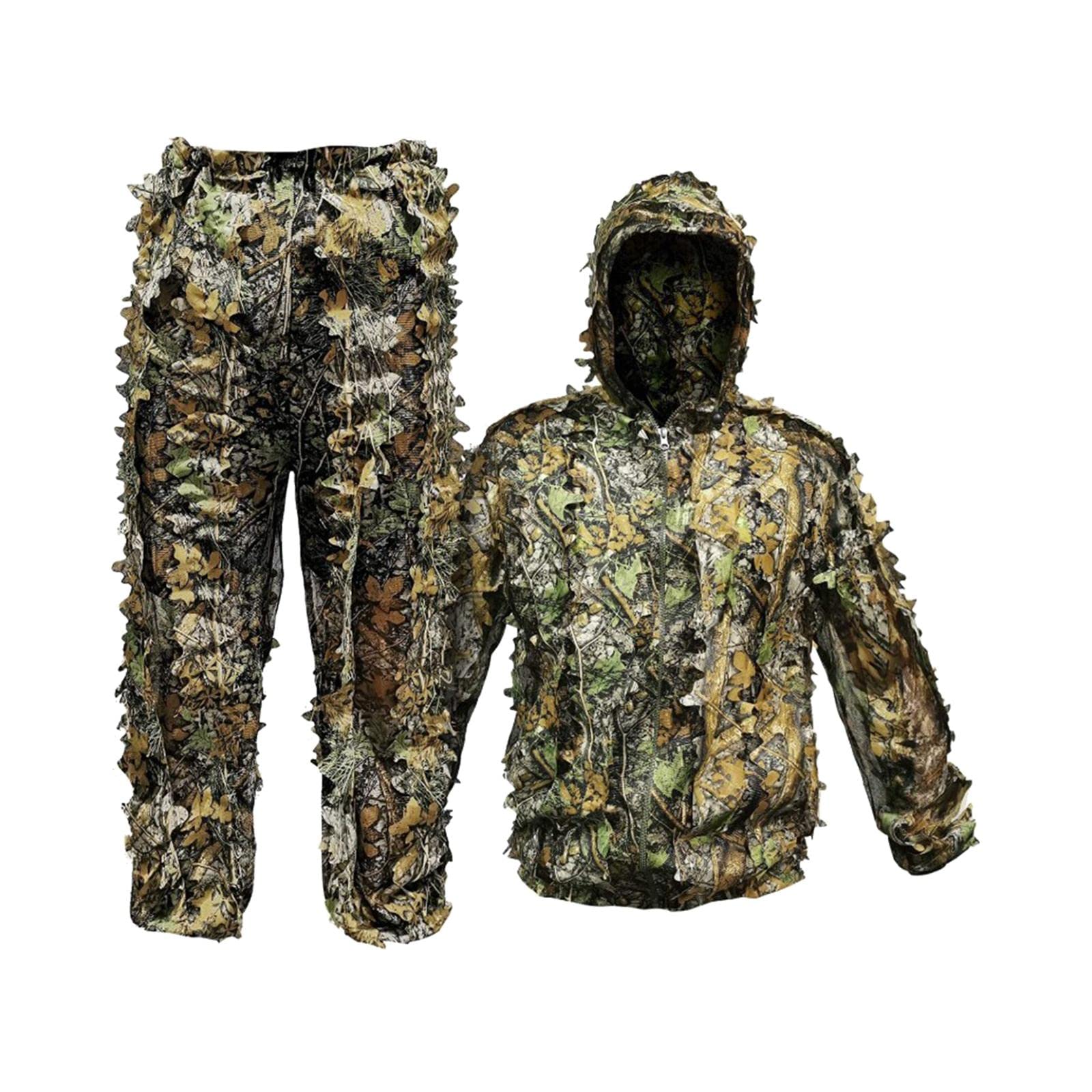 Ghillie Suit Woodland Hooded Jacket Pant Forest Clothes-image-0