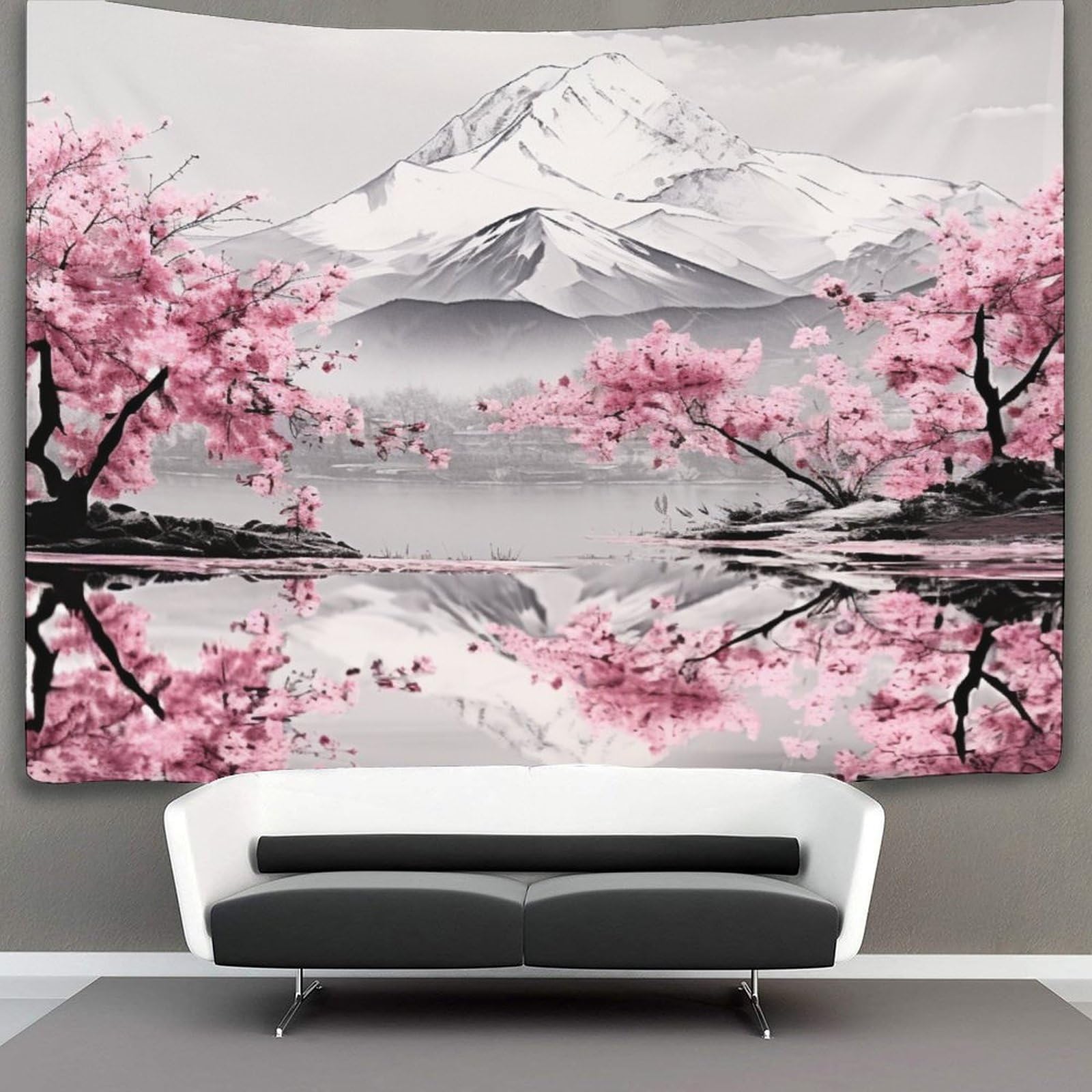 GXYUAOIEF 3D Japanese Cherry Printed Wall Blanket Home Decoration Bedding Poster Wall Art Tapestry Tapestries Wall Hanging Soft Polyester for Living Room Bedroom Dorm Deco 180cmx230cm