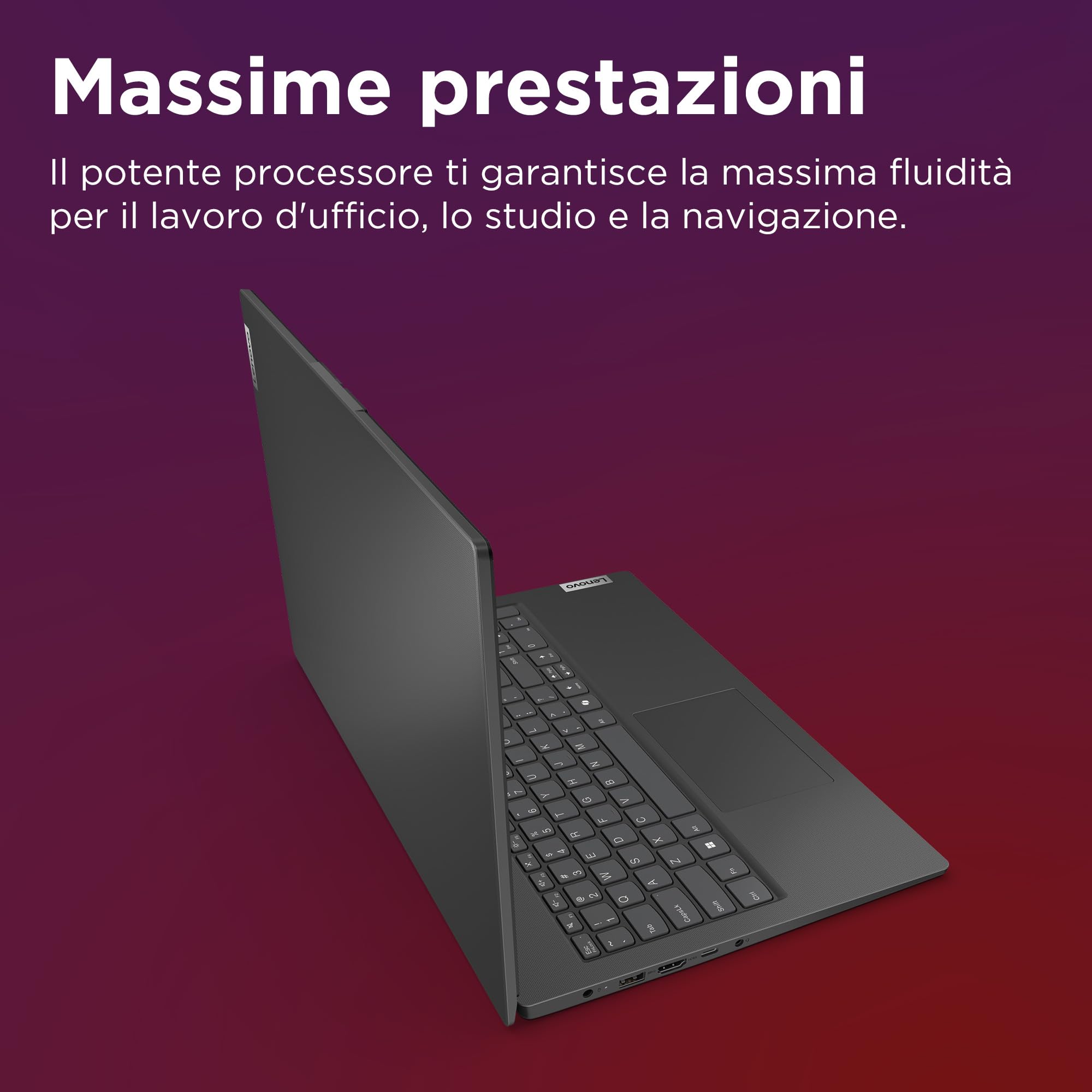 Lenovo V15 G5 IRL, Laptop professionale 15.6" Full HD – Nero Processore Intel Core i5 13ª Gen, RAM DDR5 8GB, SSD 512GB veloce, Windows 11 Pro
