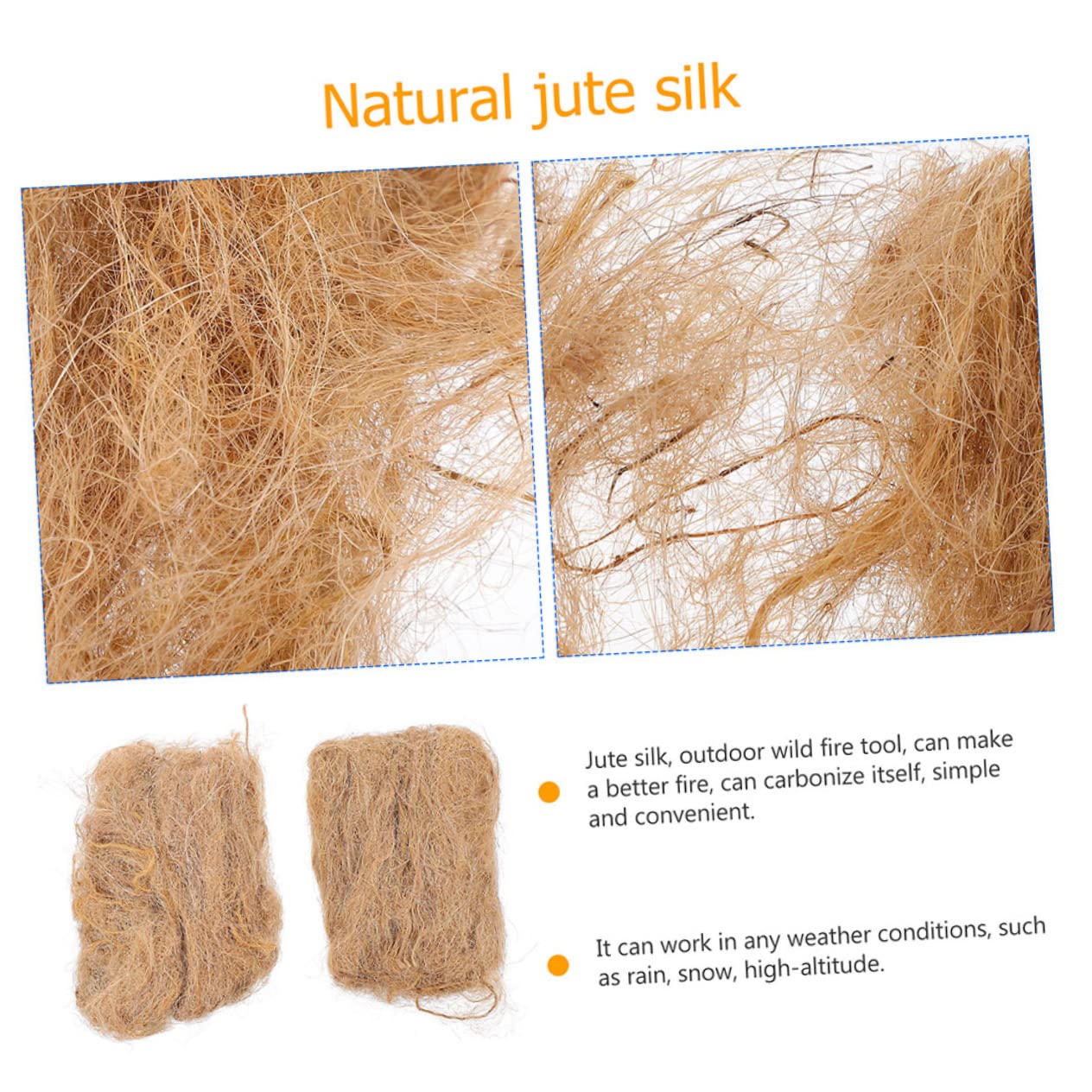 BCOATH 12pcs Natural Jute Fire Convenient Camping Supply for Outdoor Fire BBQ and Grill Essential Tool for Campfires Easy to Use