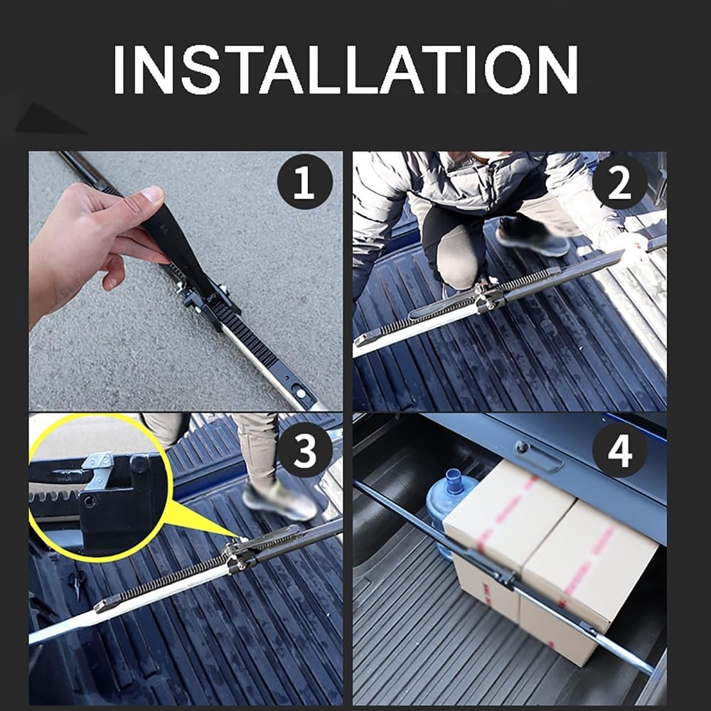 Suitable for Universal Pickup Trunk Support Fixed Limit Rod Bracket for Mitsubishi Triton L200 Cargo Shock Strut Support 1.3-1.7m Adjustable(Support bar)