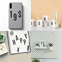 Vista 4 de 840 piezas de 16 hojas de calcomanías de letras grandes de 2 pulgadas, calcomanías de vinilo autoadhesivas impermeables para números, adecuadas