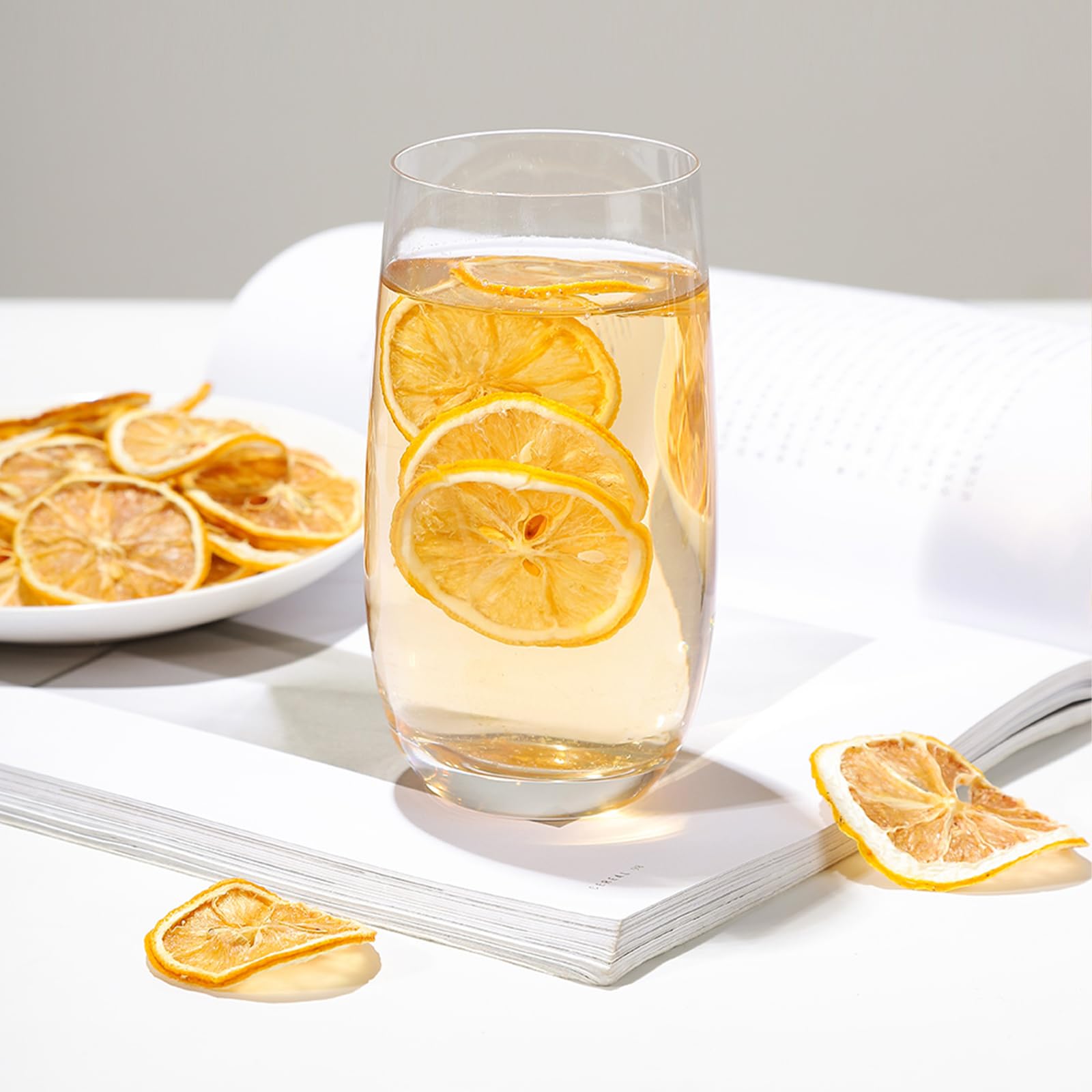 Fette di Limone Disidratate | Fette di Limone Naturale Puro 80 g | Adatto Per Spezie Per la Decorazione di Bevande