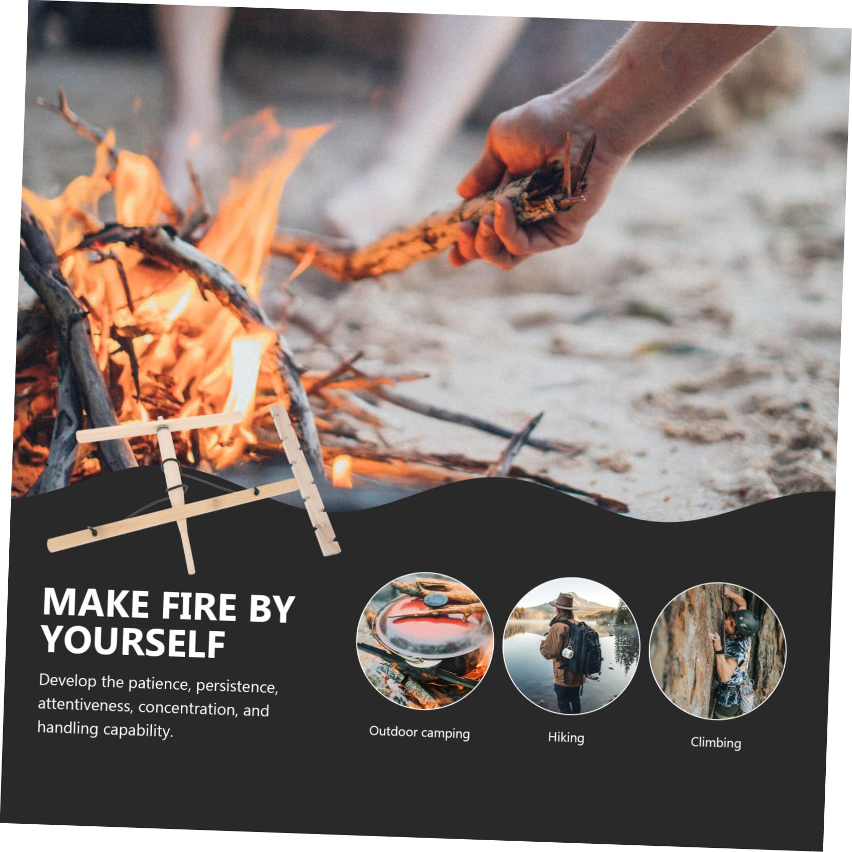 ifundom Portable Fire Starter Tool for Camping and Outdoor Activities Durable Drill Compact Design for Easy Carrying for Hiking Fishing and Climbing