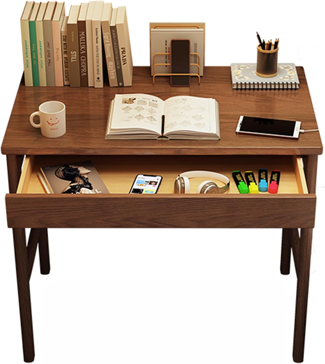 Home Office Desks,Computer Desk,Small Desk,Small Computer Desk,Simple Desk,Minimalist Desk,Compact Desk,Easy to Clean,Solid Wood,Suitable for Home, Bedroom(Natural,60cm/23.6in*45cm/17.7in)