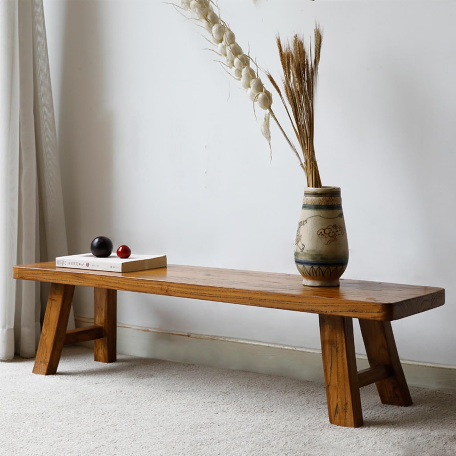 Banco Madera Rustico,Banco de Comedor de Madera,Banco Zapatero, Extremo de Cama,Entrada