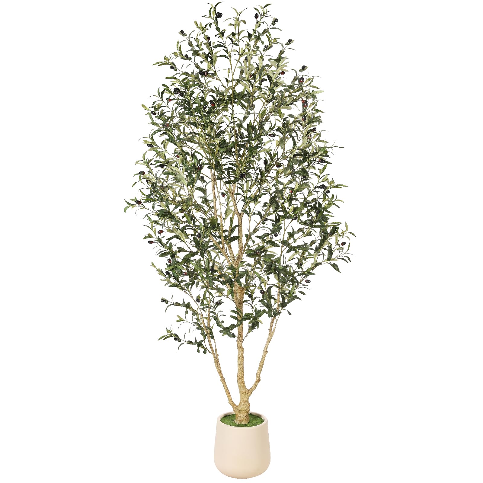 FEELEAD Faux Olive Tree 7ft with Planter