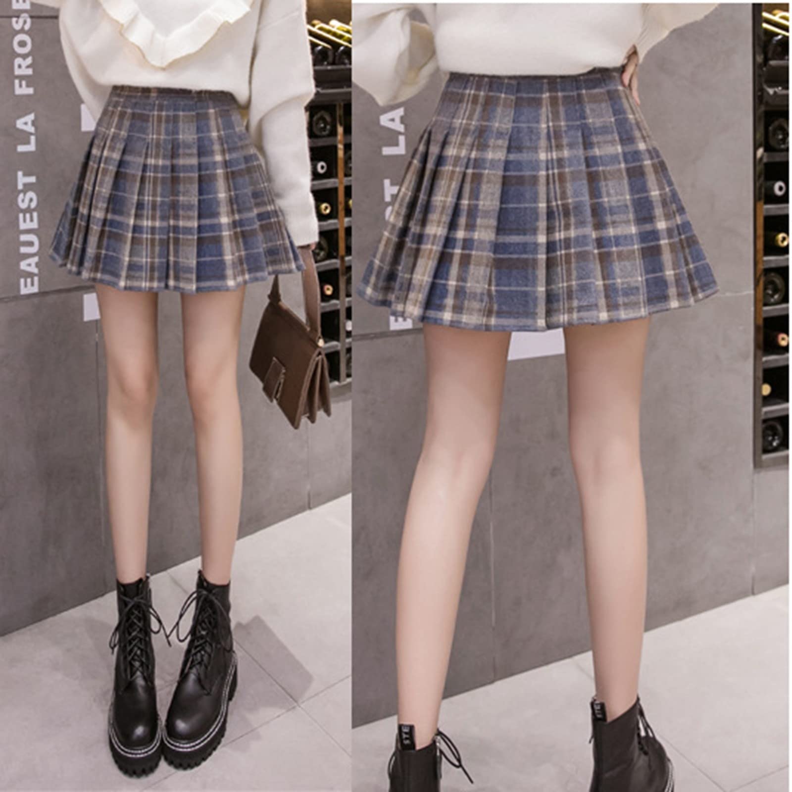 Faldas Mujer Falda Pantalones Cortos Mujer Cintura Alta Sexy Mini Falda Corta Escuela Plisado Gótico Una Línea Faldas Mujer