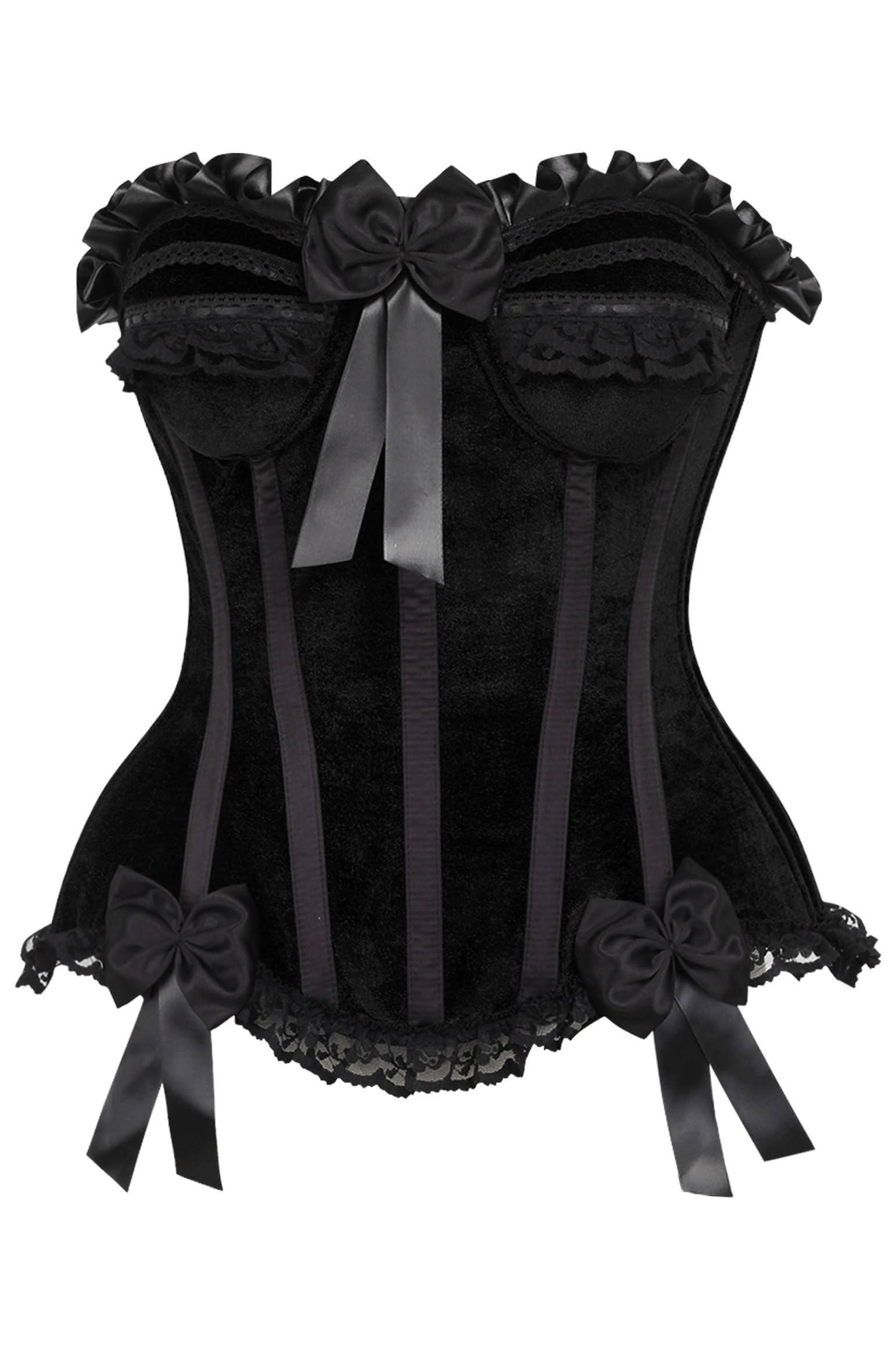 Daisy corsets womens Daisy Corsets Top Drawer Black Velvet Steel Boned Burlesque Corset