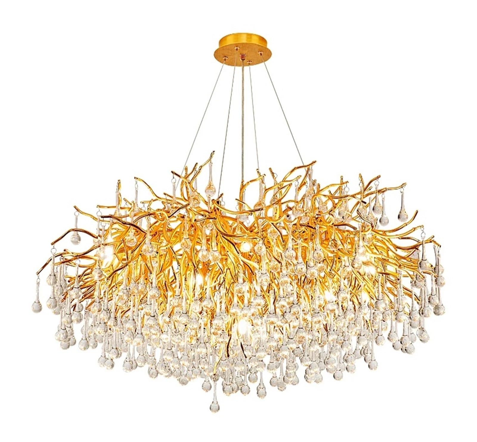 PCXEHUYP Living staircase villa warm chandelier crystal aluminum,Contemporary Dining Room