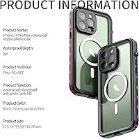 Vista 7 de Funda impermeable para iPhone 14 Pro Max, IP68 impermeable con protector de pantalla integrado, carcasa resistente y pesada para iPhone 14 Pro Max