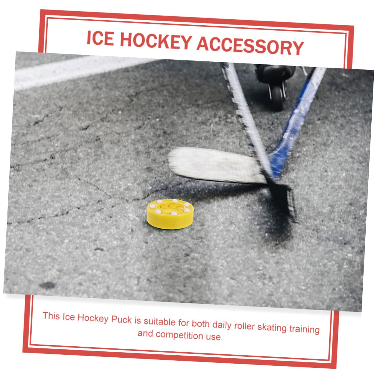 Toddmomy 4Pcs Multi Function Ice Hockey Balls for Play Durable High Density Plastic for Smooth Glide for Teams Clubs and