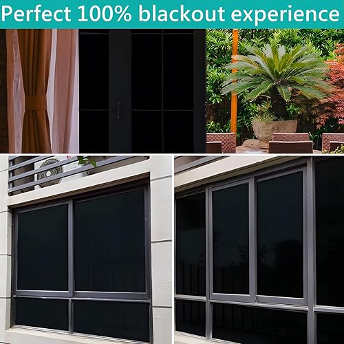 Miniatura 9 de Cortinas opacas portátiles de 118 x 57 pulgadas, persianas opacas para ventanas con cintas de gancho y bucle, cortinas de ventana 100% opacas,