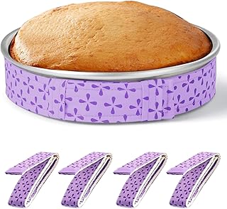 4 Piece Cake Strips For Even Bakery Super Absorbent Baking Strips For 8 And 10 Inch Cake Pans Prevents Domed Tops Cracked Edges Essential Baking Supplies