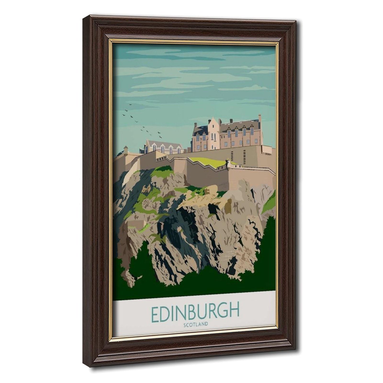 Bareronor Mokume Gane Frame-Style Edinburgh Canvas Poster For Living Room Decor Gift