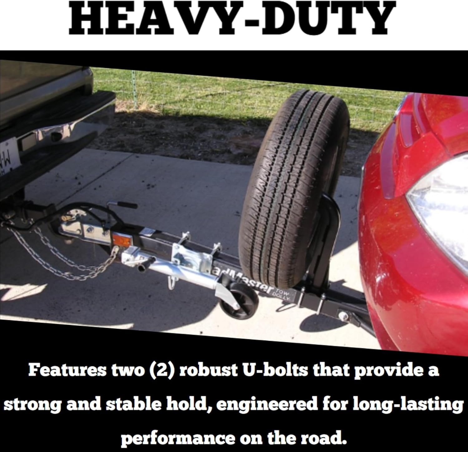 Roadmaster 2000-7 Tow Dolly Spare Tire Carrier fits Any Tow Dolly with 3" Square Tube Tongue | Mount is Designed to fit 5 Lug Wheels with 4.5" Bolt Circle | Made in USA | Black Powder Coat Finish
