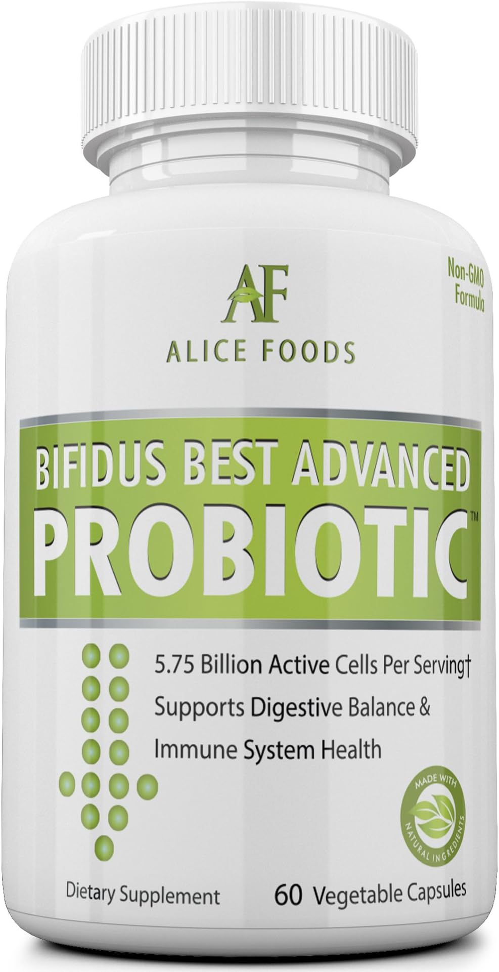 Fast Natural Bloating Relief - Bifidus Best Advanced Probiotic 60 Day + Kombucha Guide - Premium Probiotics for Men and Women - for Intestinal Problems, Bloating, Diarrhea, Gas, Bladder, UTI