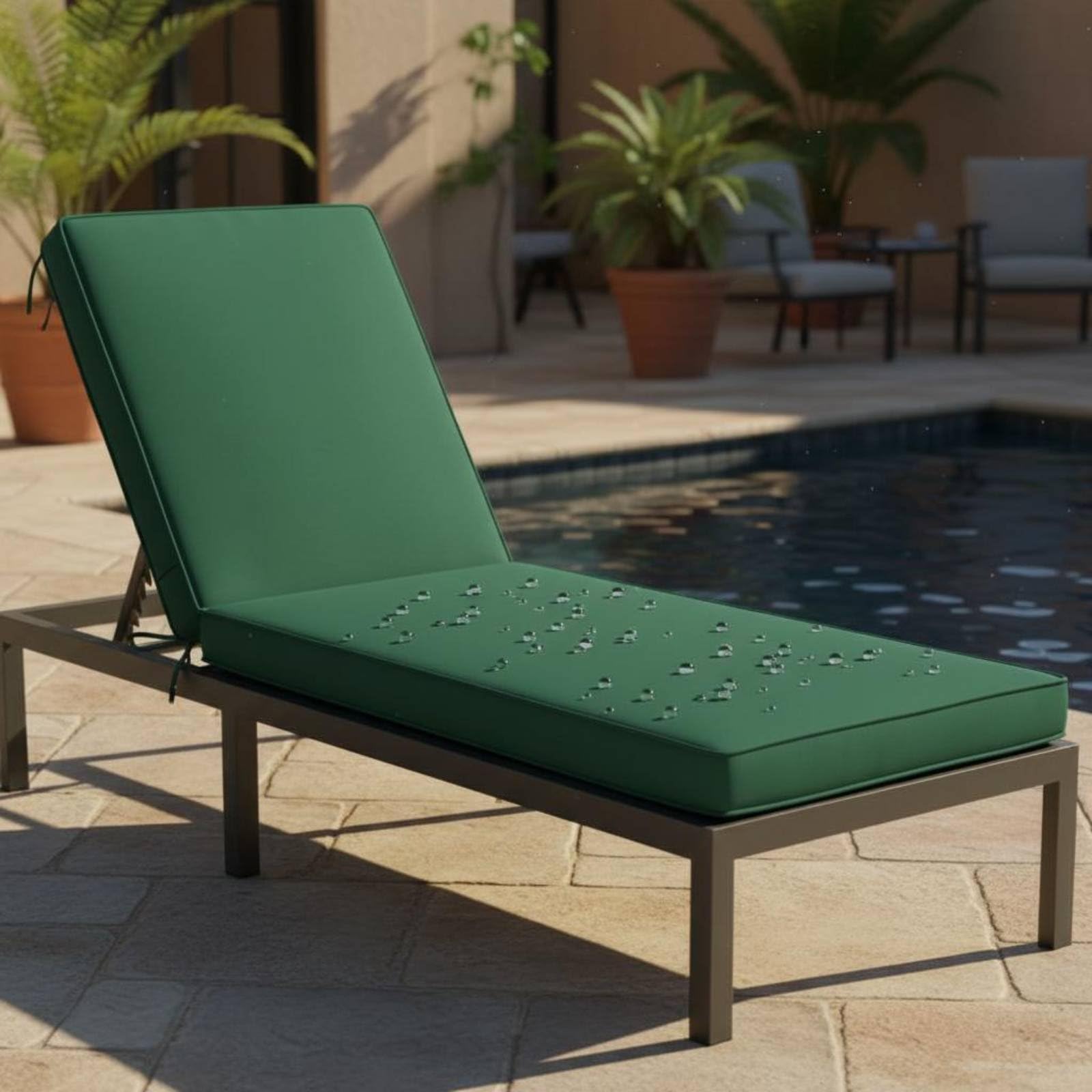 Cuscino Lettino Prendisole Esterno Poltrona Imbottita Schienale Pieghevole Impermeabile in Tessuto Oxford E Spugna Adatto per Giardino Balcone Piscina Relax Esterno, Nero, 183 54 8cm