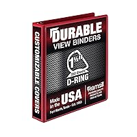 Vista 8 de Samsill Carpeta duradera de 3 anillos de 1 pulgada, fabricada en Estados Unidos, carpeta de anillos en D, cubierta transparente personalizable