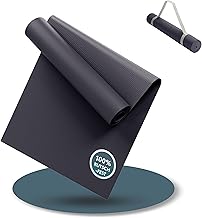 LILENO SPORTS Yoga Matte (180x60cm) inkl. Tragegurt - Sport und Yogamatte extra rutschfest in 4 mm Dicke - Gymnastikmatte und Fitnessmatte für Workout und Yoga - Sportmatte für Zuhause