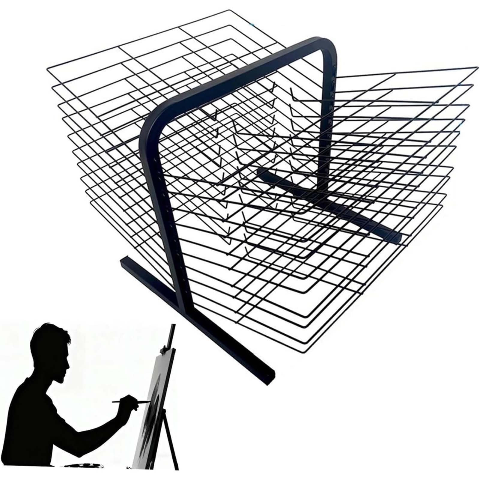 THEGA Sided Wire Drying Shelf, Art Drying Rack For Classroom,10/20 Removable Shelves, Art Storage Rack,for Home Or Classroom Use, Keep Artwork Protected While Drying