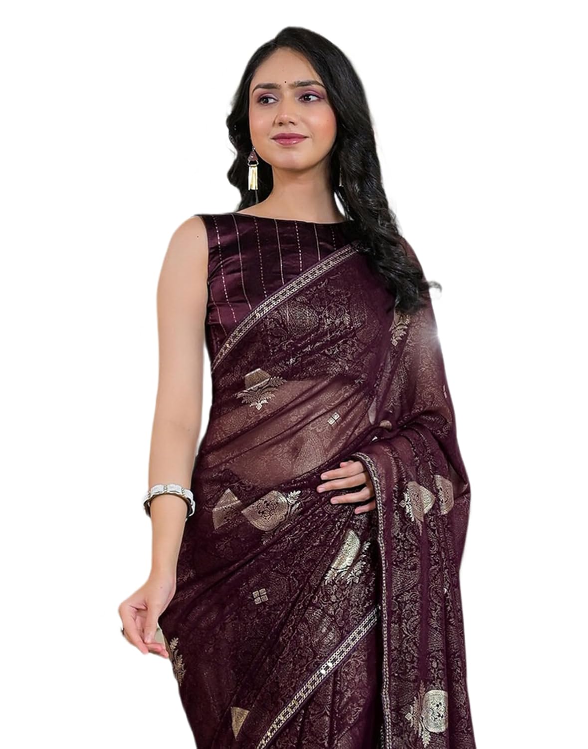 SIRIL Women's Georgette Foil Printed Saree with Unstitched Blouse Piece - Review, Price and Buying Guide