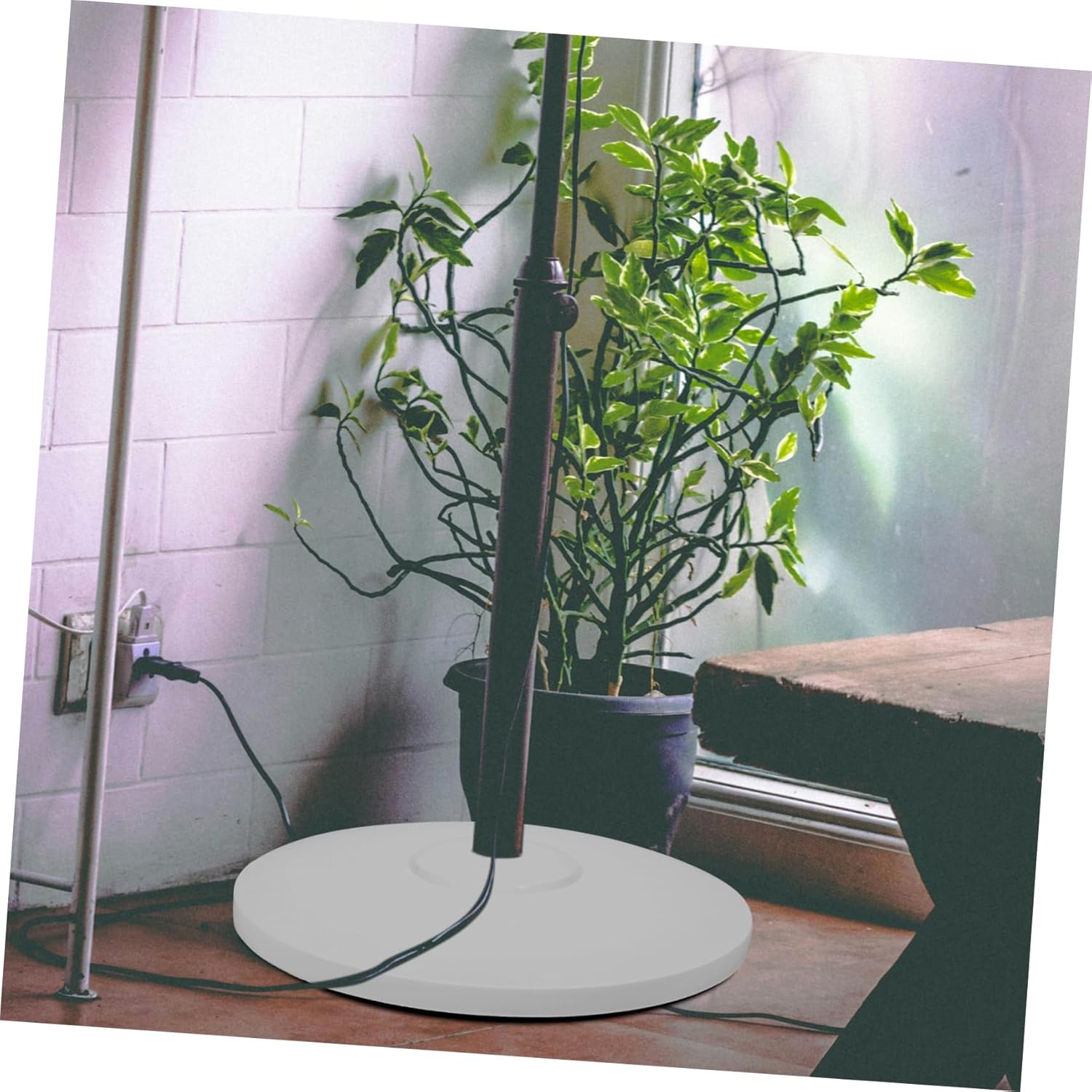 Mikinona Pedestal Fan Base Electric Fan Chassis Replacement Plastic Construction Compatibility Easy Maintenance Sleek Design